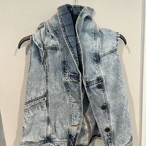 Denim Vest with Button Details